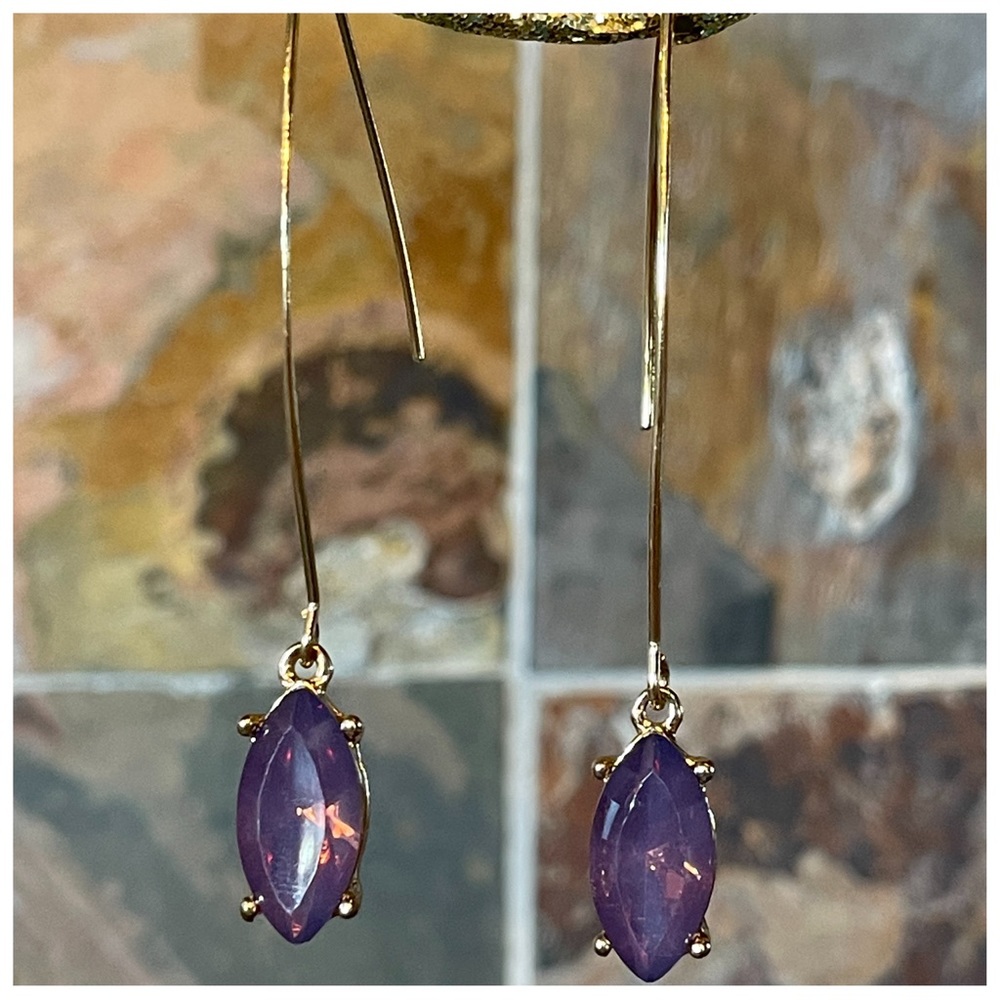 Purple Opal Long Earrings - Picture 6 of 8